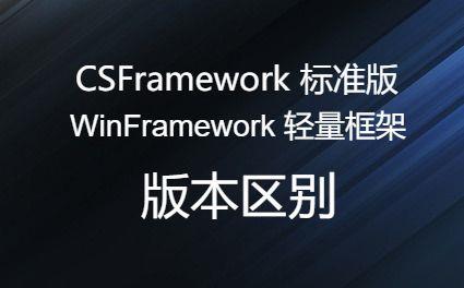 CSFramework标准版与WinFramework轻量框架版本区别|C/S开发框架