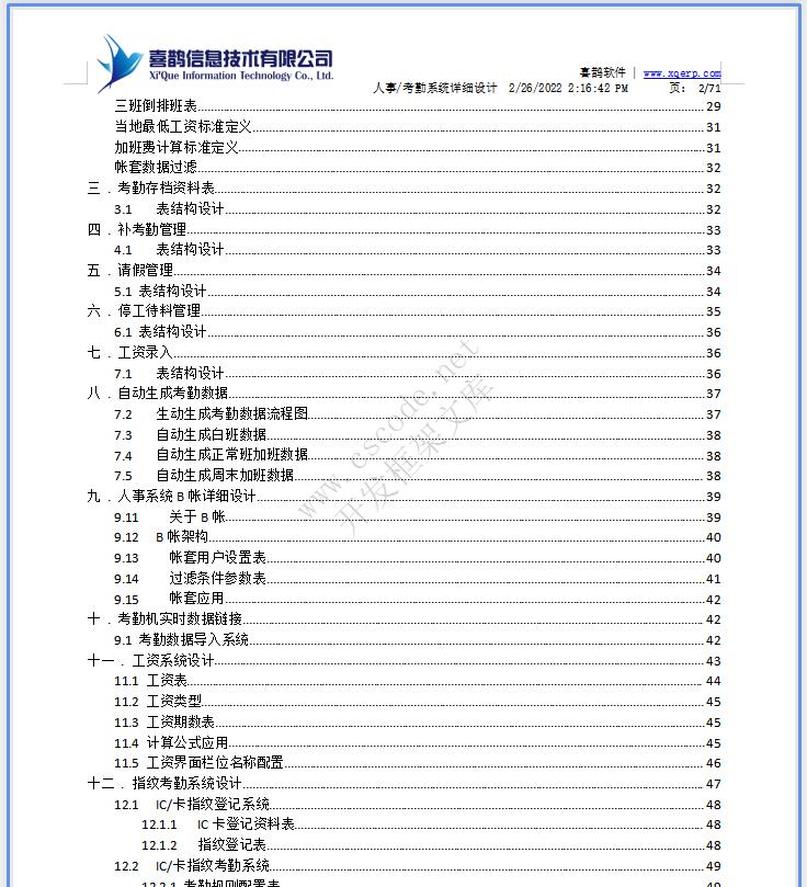 羊毛衫针织行业ERP|人事考勤管理系统详细设计说明书doc文件下载|软件文档