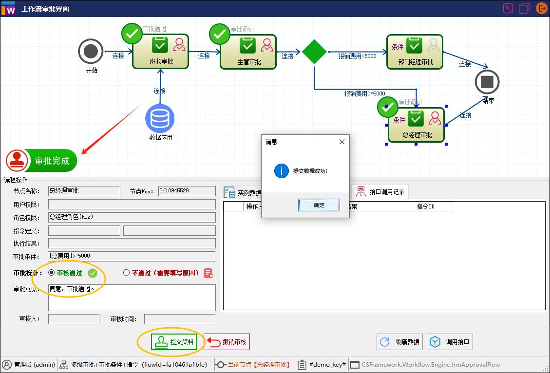 CSFramework.Workflow | 可视化工作流引擎 | 多级审批+条件审批+执行指令测试报告|流程引擎